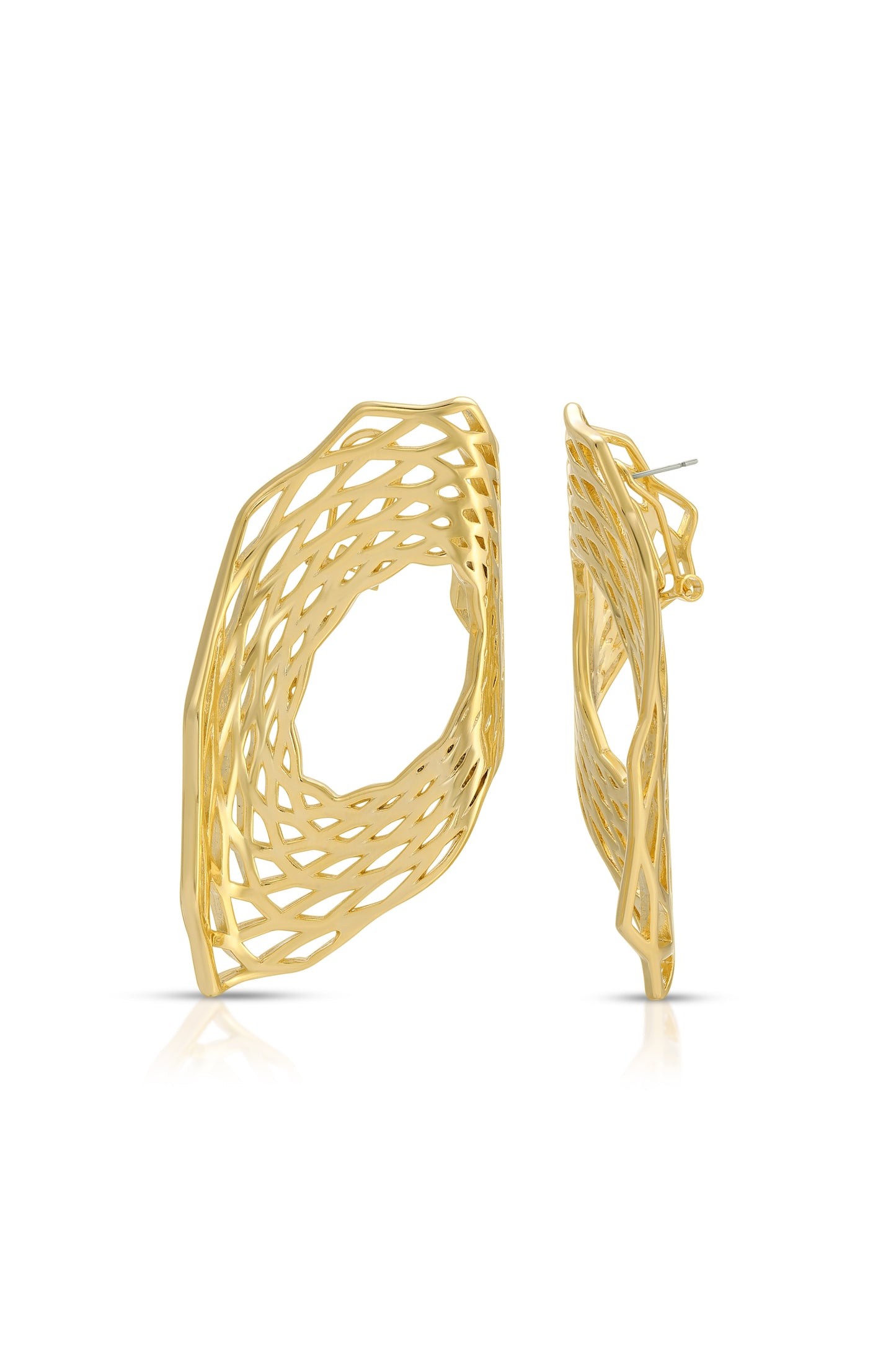 Nisa Folded Omega Clip Earrings