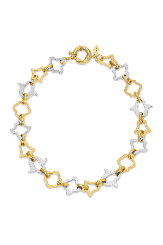 Delvin Two Tone Pattern Necklace