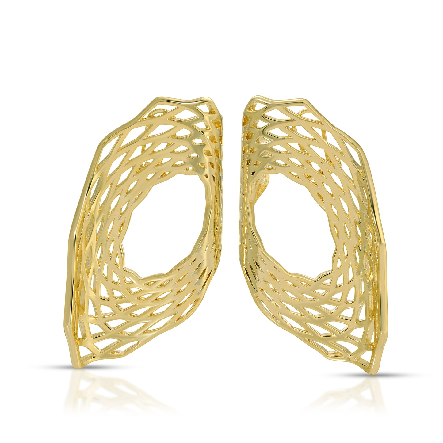 Nisa Folded Omega Clip Earrings